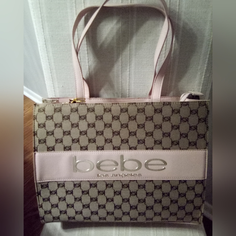 Dusty Rose & Tan Bebe Tote (Black Friday Sale)